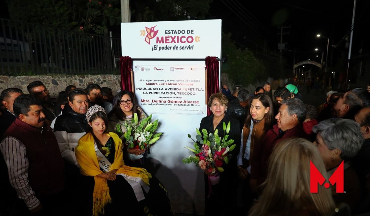 Delfina Gómez inaugura vialidad en Tepetitla, Texcoco