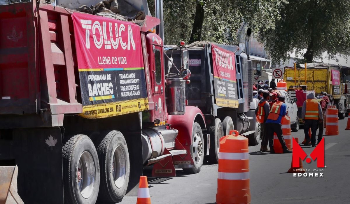 Inicia tren de bacheo en Toluca