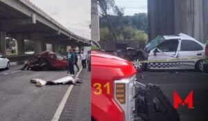 Cierran la México Toluca por fuerte accidente, tres personas sin vida