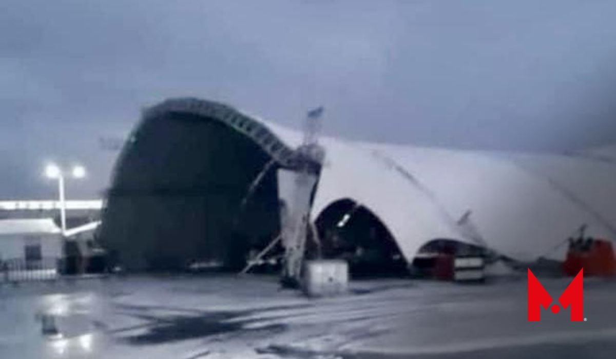 Fuerte granizada derrumba el techo del recinto ferial en Jilotepec