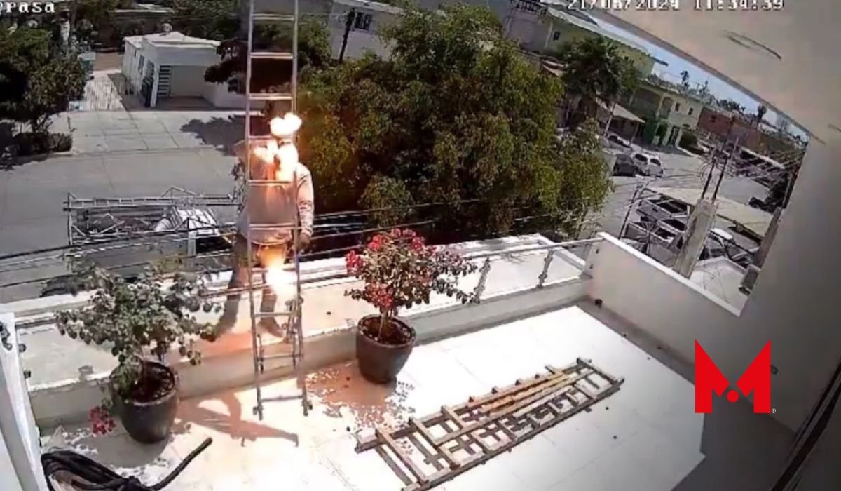 Trabajador sufre descarga eléctrica y cae de un edificio