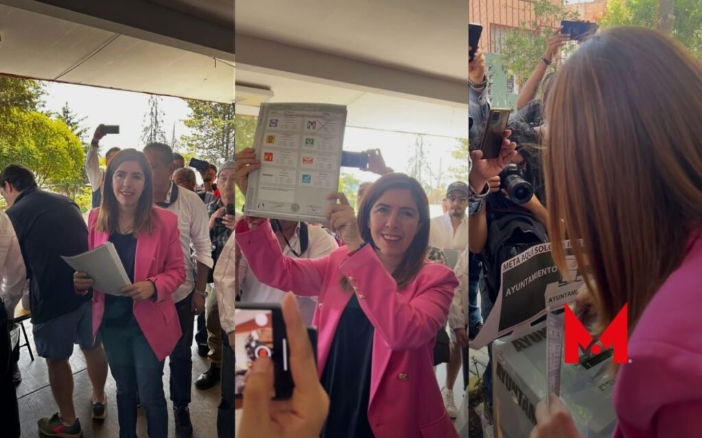 Melissa Vargas ejerce su voto en Toluca
