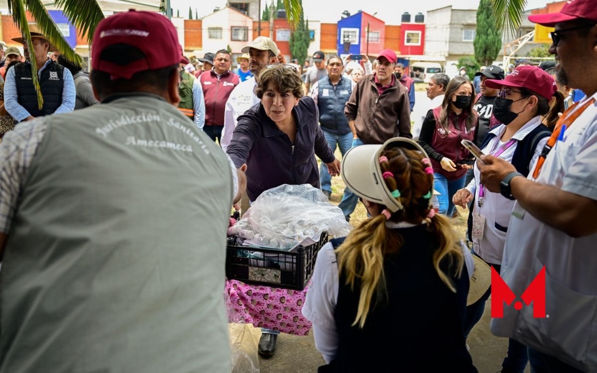 Gobernadora Delfina Gómez apoya a los afectados por inundaciones en el Edoméx